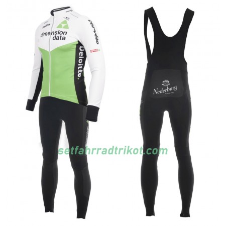 Radbekleidung Radtrikot Langarm + Lang Trägerhose 2018 Dimension Data Damen N001